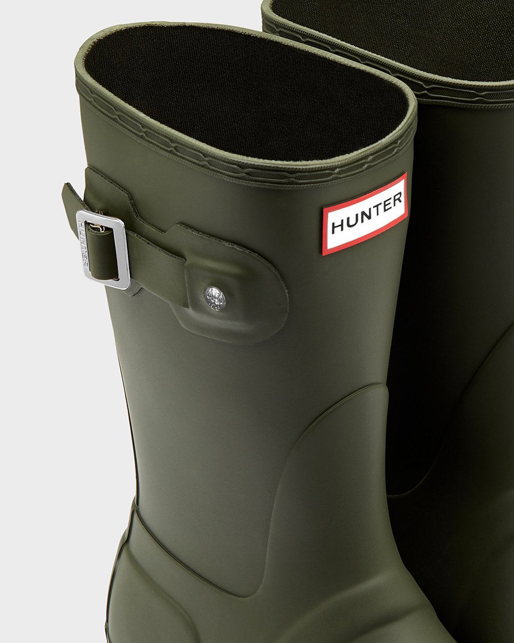 Womens Hunter Original - Short Rain Boots Dark Olive - 3628-DNQCF